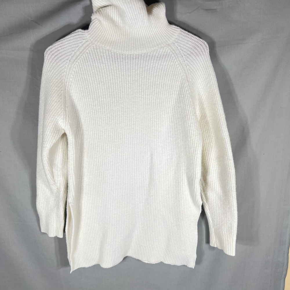 Unbranded Turtleneck Sweater Ribbed Knit Cream White Womens Medium